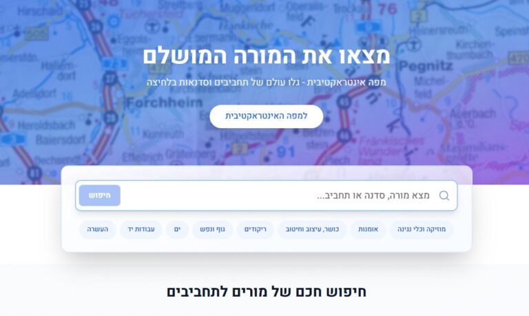 איך המפה האינטראקטיבית של Time2beMap משנה את הדרך שבה אנשים מחפשים תחביבים